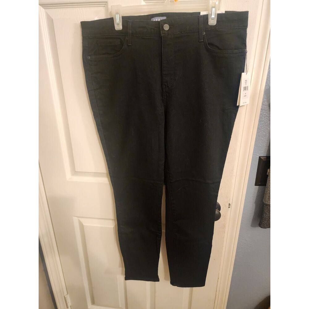 NWT NYDJ Not Your Daughters Black Skinny Jeans Sz 16 Lift Tuck Stretch‎ $99 MSRP